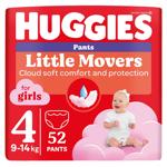 Подгузники-трусики Huggies Little Movers для девочек 4 52шт