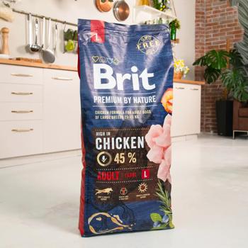 Корм сухий Brit Premium з куркою для дорослих собак великих порід 15кг - купити, ціни на MasterZoo - фото 2