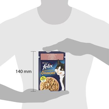 Корм вологий Felix Sensations Sauces з лососем в соусі зі смаком креветок для котів 85г - купити, ціни на КОСМОС - фото 2