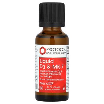 Protocol for Life Balance, Liquid D3 & MK-7, 1 fl oz (30 ml) - купить, цены на Biotus - фото 1
