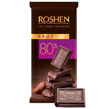Roshen Brut Dark Chocolate 80% 85g - buy, prices for Ideal - photo 1