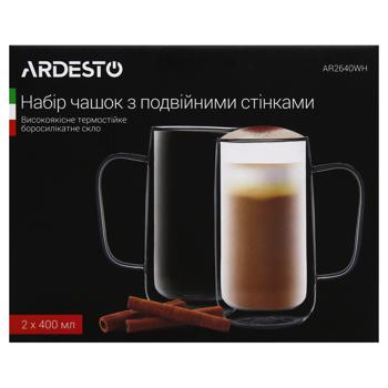 Набір чашок Ardesto з подвійними стінками 400мл 2шт - купити, ціни на ULTRAMARKET - фото 2