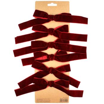 Набір оксамитових бантів Bona Di 6шт 13х17см бордовий - купити, ціни на WINETIME - фото 1