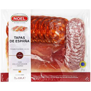 Тапас Noel з хамону Серрано, ковбаси Чорізо та Сальчічон 120г - купити, ціни на Auchan - фото 1