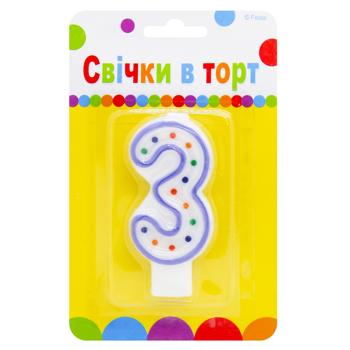 Party Favors Digit 3 Cake Candle - buy, prices for NOVUS - photo 1