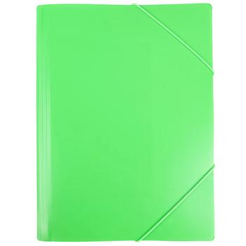 Auchan Colour A4 Green Folder with Elastic Band 0.5mm