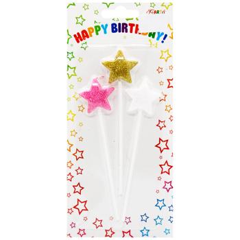 Свеча звездочка блеск ассорти 3шт - купить, цены на - фото 3