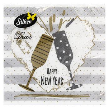 Silken Happy New Year 2-Ply Table Napkins 33*33cm 12pcs - buy, prices for MegaMarket - photo 3