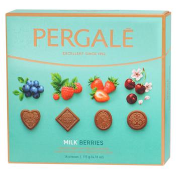 Конфеты шоколадные Pergale Milk Berries из молочного шоколада с ягодными начинками ассорти 117г - купить, цены на NOVUS - фото 1