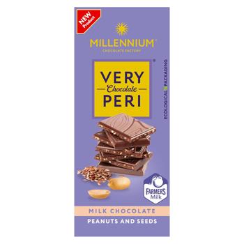 Millennium Very Peri Milk Chocolate with Peanuts, Flax and Chia 85g - buy, prices for Auchan - photo 1