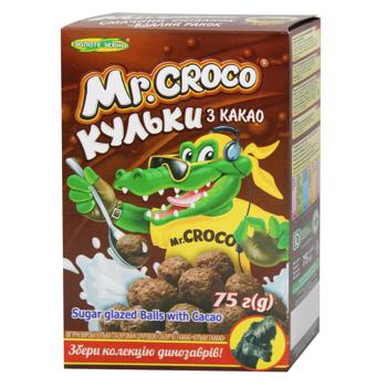 Завтрак сухой Золотое Зерно Mr.CroCo Шарики шоколадные 75г - купить, цены на Идеал - фото 1