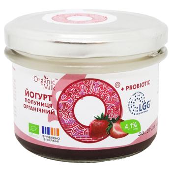 Organic Milk Strawberry Thermostatic Yogurt 4.1% 200g