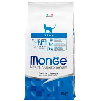 Корм сухой Monge Urinary с курицей для кошек с заболеваниями мочевыводящих путей 1,5кг - купить, цены на MasterZoo - фото 1