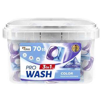 Капсули для прання Pro Wash Гірська свіжість 70шт - купити, ціни на Auchan - фото 1