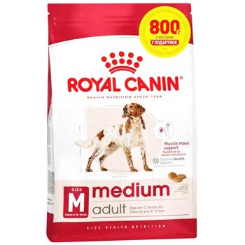 Royal Canin Adult Dry Food for Dogs of Medium Breeds 3.2+800g