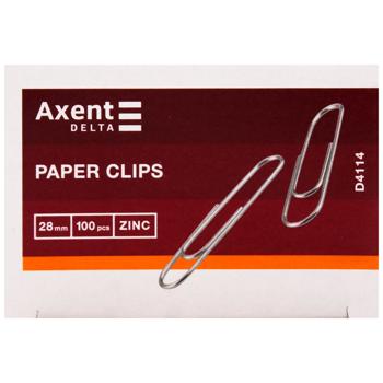 Axent Galvanized Paper Clips 100pcs*28mm - buy, prices for - photo 2