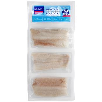 Norven Fresh Frozen Pollock Fillet without Skin 3x200g - buy, prices for COSMOS - photo 1