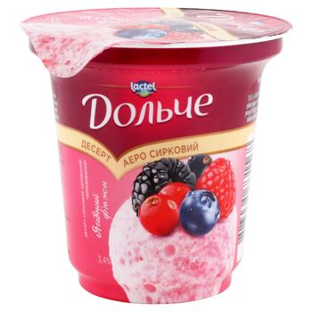 Десерт Дольче Ягодный фьюжн творожный аэрированный 3,4% 200г - купить, цены на Чудо Маркет - фото 1