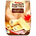 Рулетики вафельные Auchan со вкусом топленого молока 200г