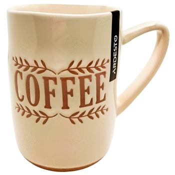 Чашка Ardesto Coffee AR3079 340мл біла кераміка - купить, цены на Cупермаркет "Харьков" - фото 1