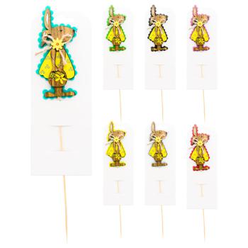 Easter Bunny with Basket Decorative Topper 6.5x27x0.5cm in Assortment - buy, prices for Za Raz - photo 1