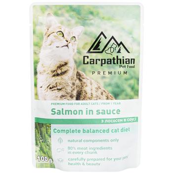 Carpathian Pet Food with Salmon in Sauce Wet Food for Cats 100g - buy, prices for Auchan - photo 1