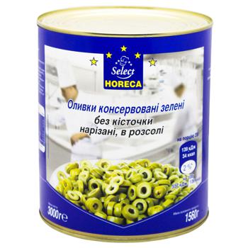 Оливки зелені Horeca Select без кісточок нарізані в розсолі 3кг - купити, ціни на METRO - фото 1