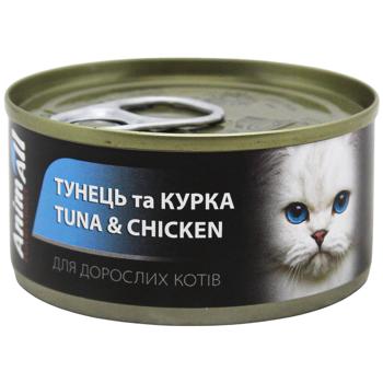 Корм вологий AnimAll Тунець з куркою для дорослих котів 85г - купити, ціни на MasterZoo - фото 1