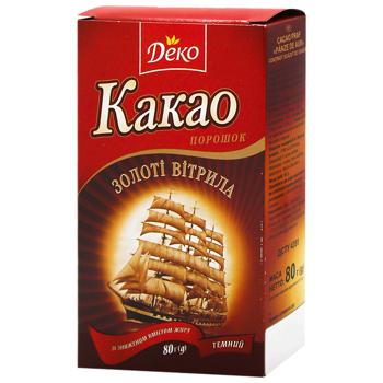 Какао-порошок Добрик Золотые паруса темный 80г