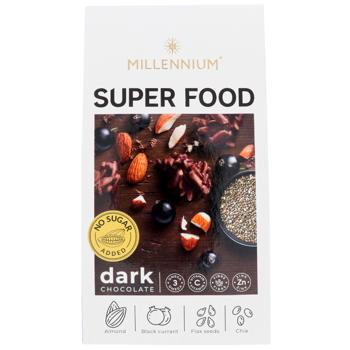 Millennium Super Food Dark Chocolate Candies with Almonds, Currants, Flax and Chia 80g - buy, prices for COSMOS - photo 2