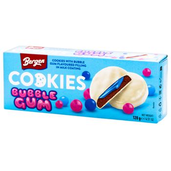 Bergen Cookies with Bubble Gum Filling in Milk Coating 128g - buy, prices for METRO - photo 1