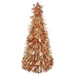 Tinsel Christmas Tree 40cm Gold/Pink