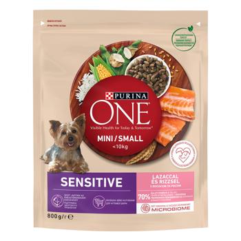 Purina One Sensitive Dry Food with Salmon and Rice for Small Breed Dogs with Sensitive Digestion 800g - buy, prices for Auchan - photo 1