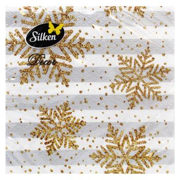 Серветки столові Silken Happy New Year 2-шарові 33*33см 12шт - купити, ціни на - фото 2