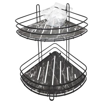 Arino Black Marble Double Shelf for Bathroom - buy, prices for Tavria V - photo 2