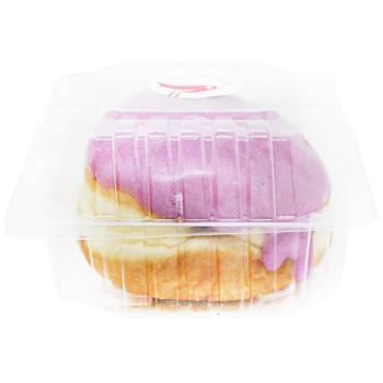 Пончик Auchan глазированный черникой с наполнителем лесная ягода 80г - купить, цены на Auchan - фото 2