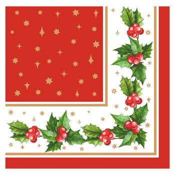 Silken Christmas Ornament 3-Ply Table Napkins 33x33cm 18pcs - buy, prices for - photo 1