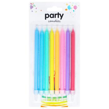 Party Candles Set of Long Cake Candles 8pcs Multicolored - buy, prices for COSMOS - photo 1