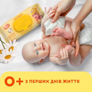 Салфетки влажные Smile Baby Экстракт ромашки и алоэ клапан 60шт - купить, цены на МегаМаркет - фото 5