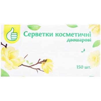 Салфетки Ашан косметические двухслойные 150шт - купить, цены на Auchan - фото 2