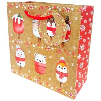 Пакет подарунковий Bourgeois Новорічний 16х16х7см