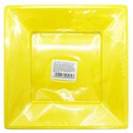 Yellow Plastic Square Plates 18cm 10pcs