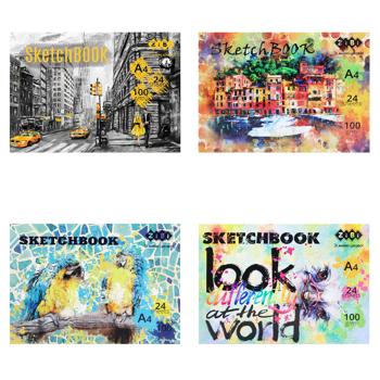 Скетчбук ZiBi Art Line клеєний білий блок 100г/м2 А4 24 аркуша - купити, ціни на NOVUS - фото 1