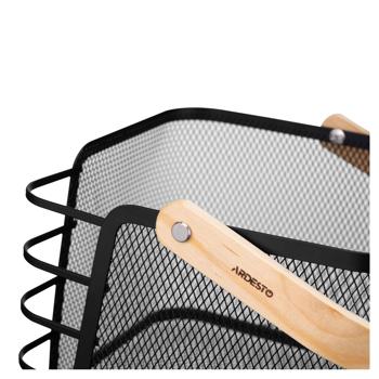 Кошик Ardesto Midori чорний з ручкою дерев'яною 24*23,5*16,1см - купити, ціни на - фото 2