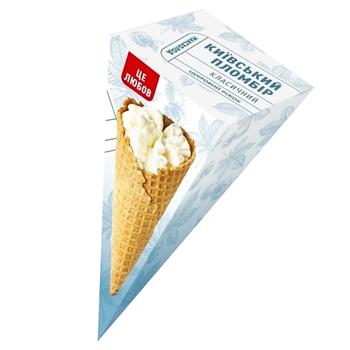Морозиво Київський Пломбір цукровий ріжок 110г - купити, ціни на Таврія В - фото 1