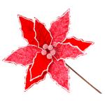 Bona Di Poinsettia Decorative Flower 28cm Red with Frost