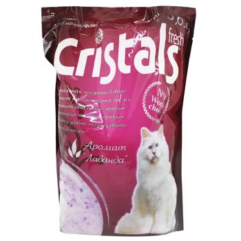 Наповнювач гігієнічний Cristals Fresh для котів з ароматом лаванди 3,6л