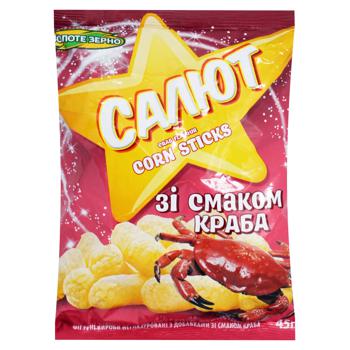 Zolote Zerno Salyut Corn Sticks with Crab Flavor 45g