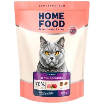 Home Food British&Scottish Adult cухий корм для котів 400 г - індичка та качка - купити, ціни на MasterZoo - фото 1