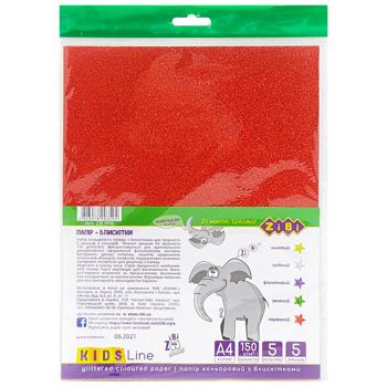 ZiBi Paper with Glitter A4 5 colors 5pcs